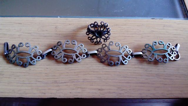 Pulsera y anillo plata