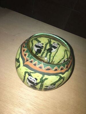 Portavela de vidrio decorado