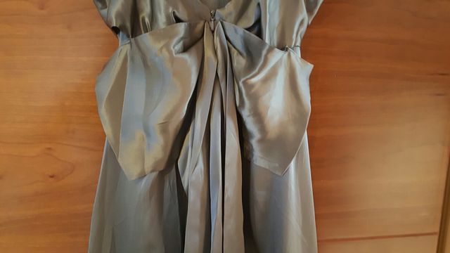 Vestido seda fiesta caramelo