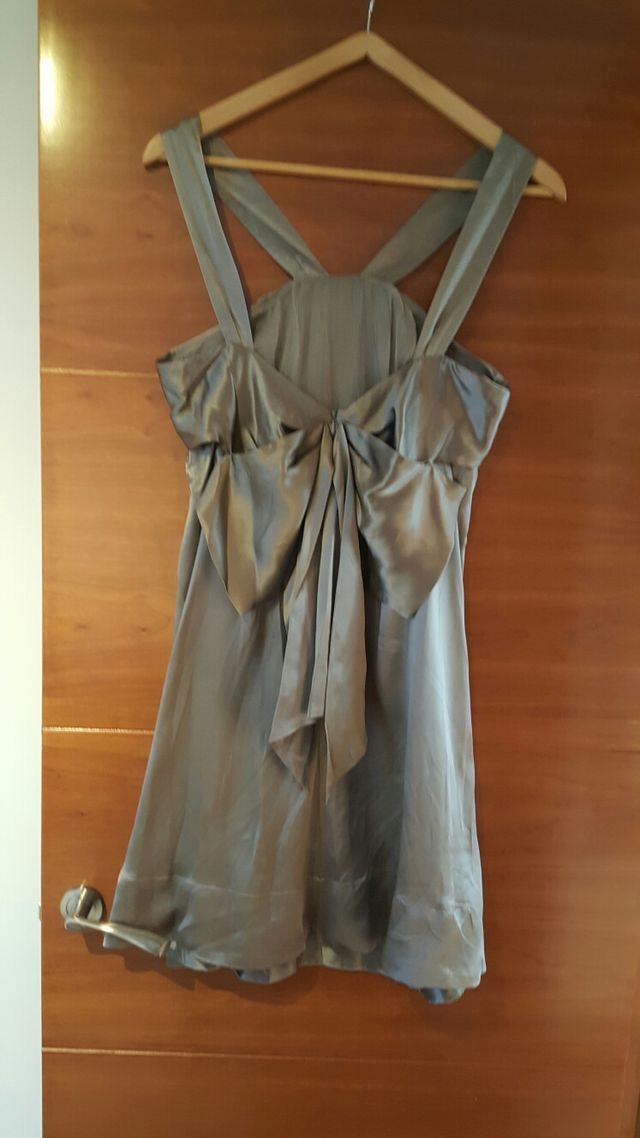 Vestido seda fiesta caramelo