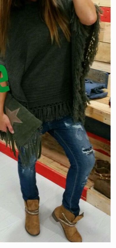 Poncho capa en punto