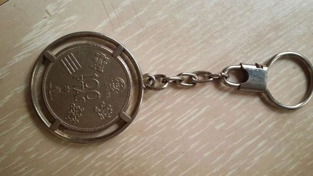 Llavero de la moneda de 100 pesetas