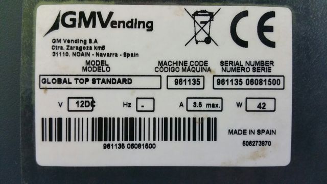 MAQUINA DE RECARGAS GMVENDING TOP STANDARD