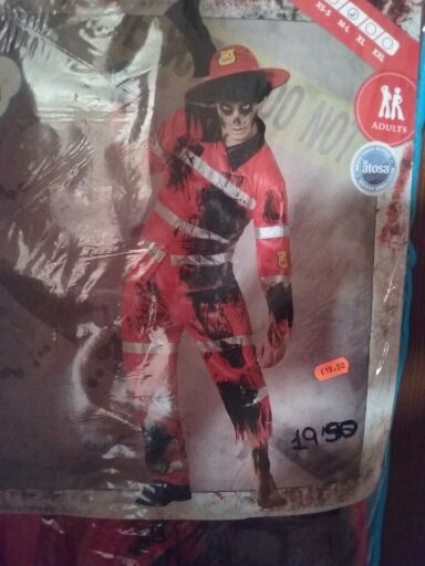 Disfraz de bombero zombi para adultos