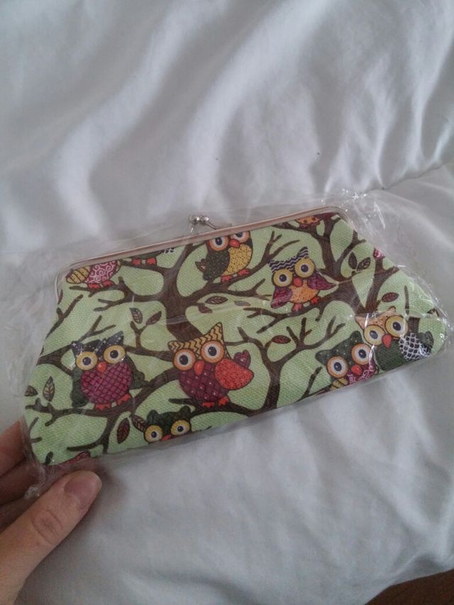Monedero buhos verde menta