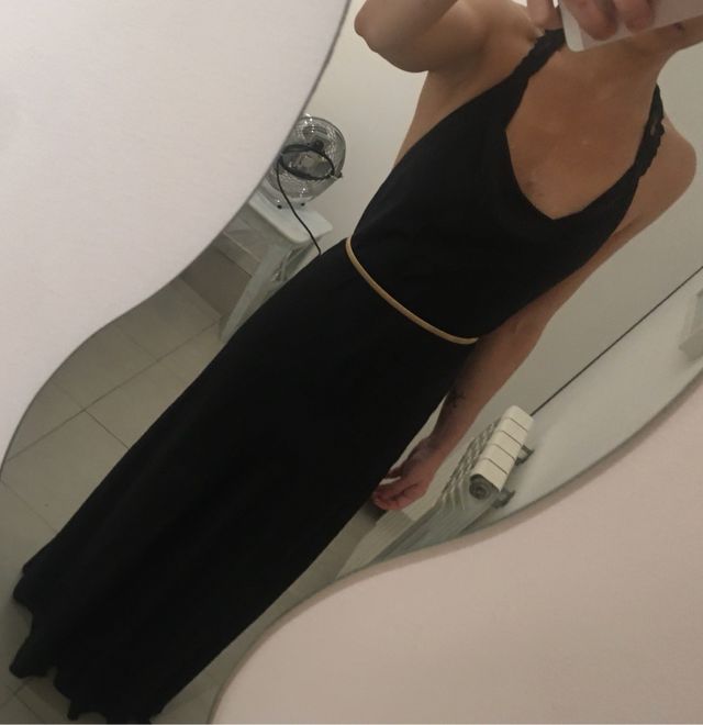 Vestido negro largo de fiesta