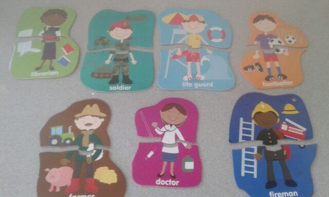 puzzle de oficios en ingles