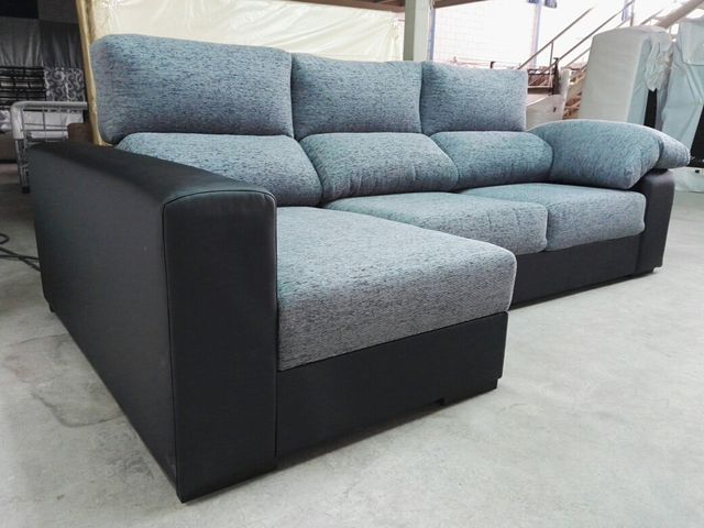Sofá 275cm Extraíble, Reclinable, Arcón, 2 Pouf