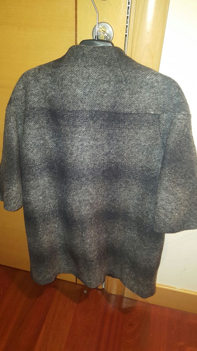 Abrigo Mango mujer gris talla S estilo mangas 3/4