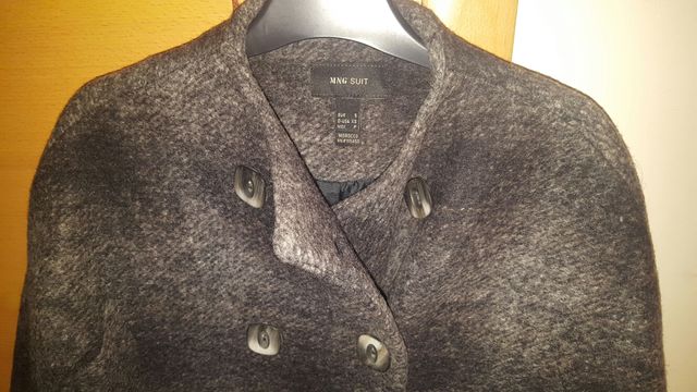 Abrigo Mango mujer gris talla S estilo mangas 3/4