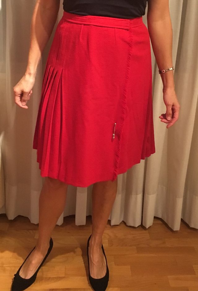 Falda inglesa vintage, pura Lana