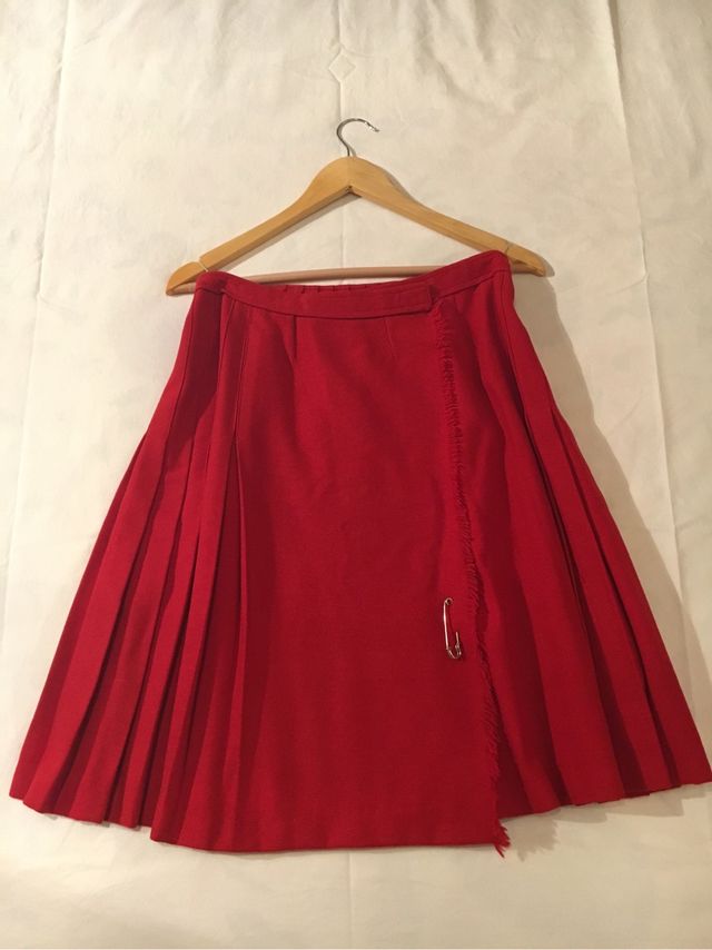 Falda inglesa vintage, pura Lana