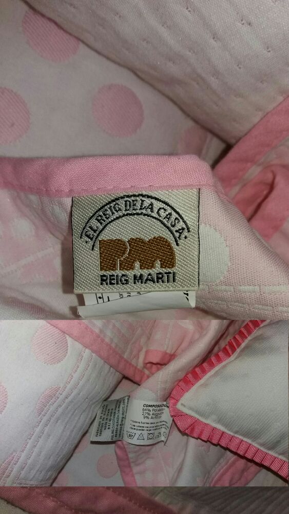 REBAJADA. Colcha rosa de Piqué Reig Martí...