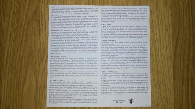 Juego de mesa Backgammon