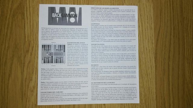 Juego de mesa Backgammon