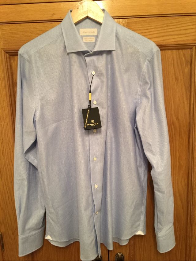 Camisa Hombre MASSIMO DUTTI, Talla 42, Color Azul