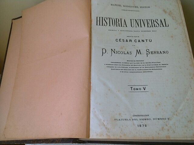 HISTORIA UNIVERSAL Año 1874 (Serrano)