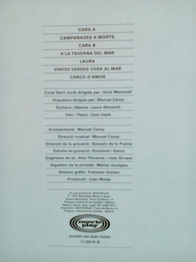 Disco vinilo Lluic Llach