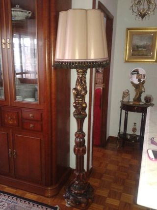 Lámpara 100 mano de pie por en madera segunda talladade ARjq35L4