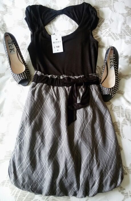 Vestido combinado de Blanco T-M