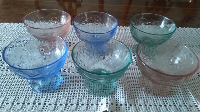 Copas de postre .vidreo grueso