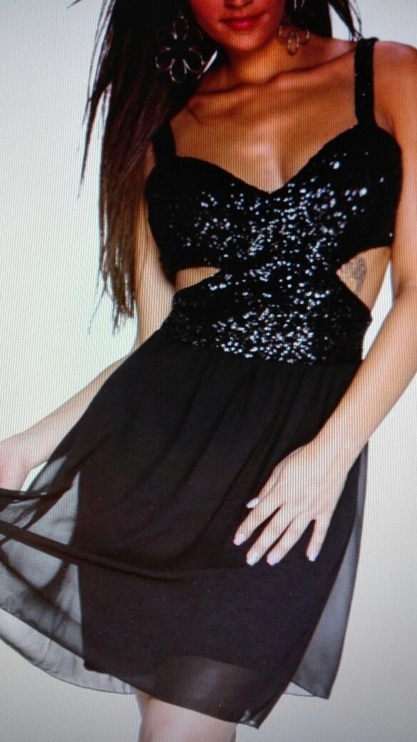 Vestido negro lentejuelas