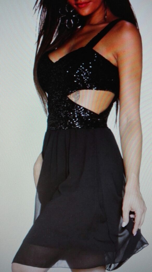 Vestido negro lentejuelas