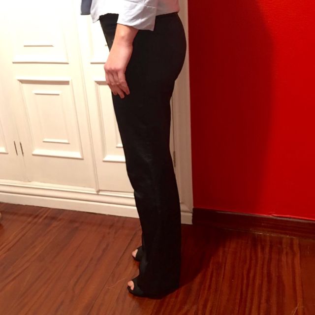 Pantalón Recto de raso negro