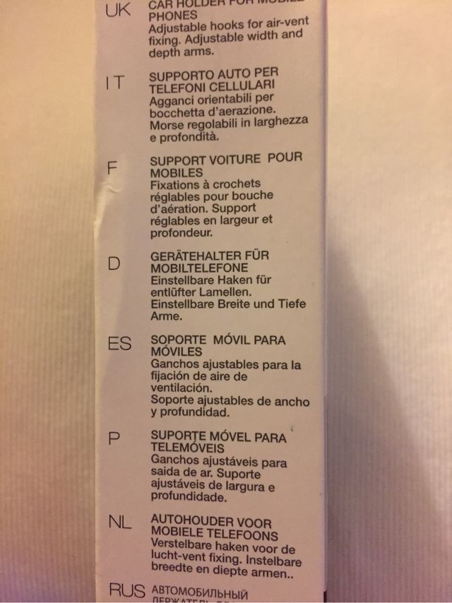 Soporte para móvil coche (rejilla aire)