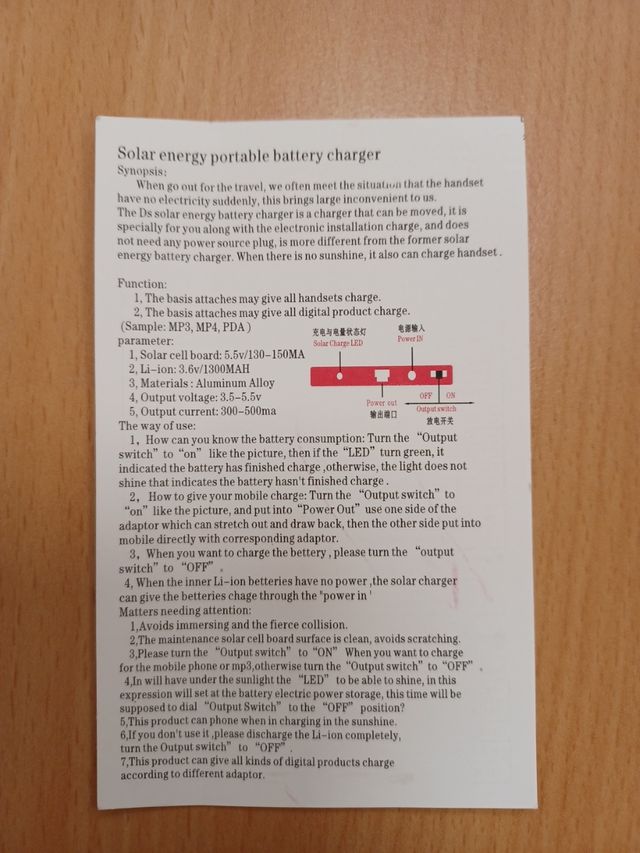 Cargador solar Schüco