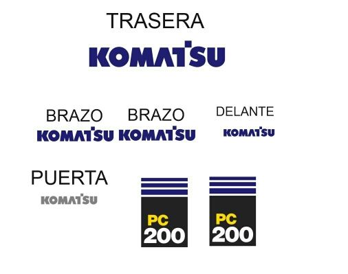 kit de Pegatinas para Komatsu PC 200