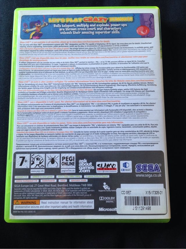 Sega super star tenis xbox 360