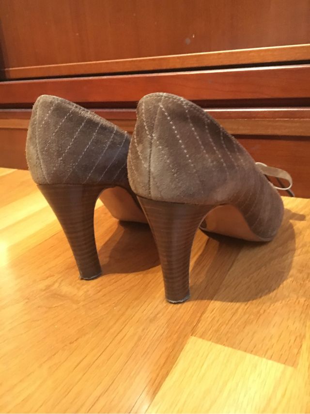 Zapatos tacón vintage ante t.38