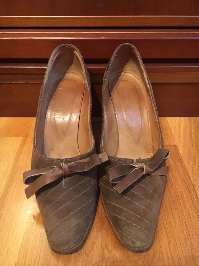 Zapatos tacón vintage ante t.38