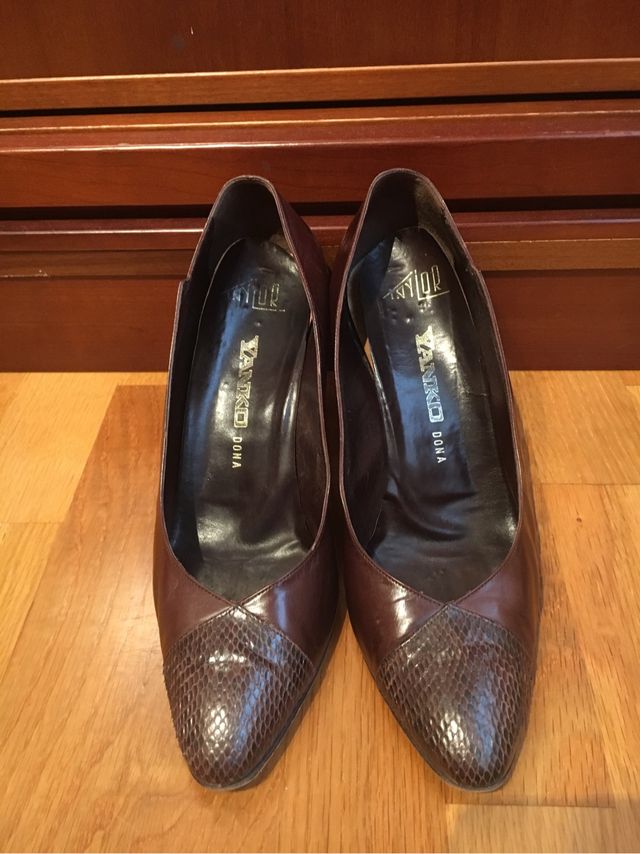 Zapatos tacón vintage piel serpiente
