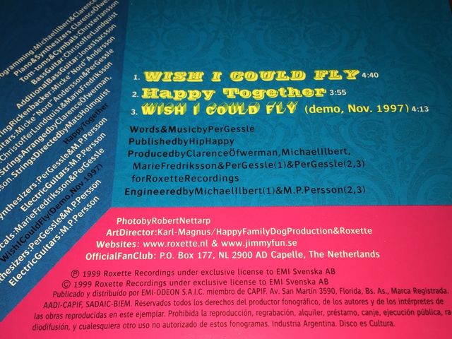 Roxette Wish I Could Fly cd Argentina 