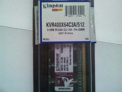 Memoria RAM 512Mb DDR400 Kingston