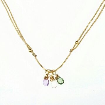 Collar colgante con piedras preciosas