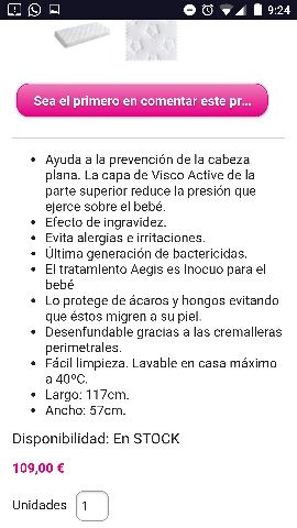 Cuna madera blanca MICUNA SWEET WEAR