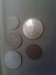 monedas de Canadá y Hong Kong
