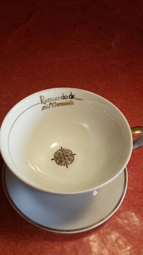 Juego Vintage de vaso y taza 1er Comuniòn