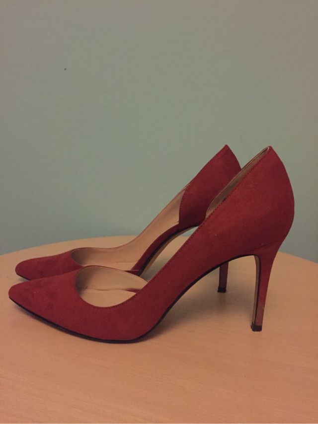 Zapatos tacon mango naranja