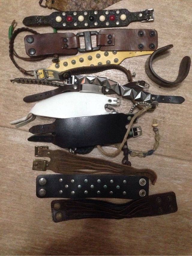 Pulseras piel muñequeras lote