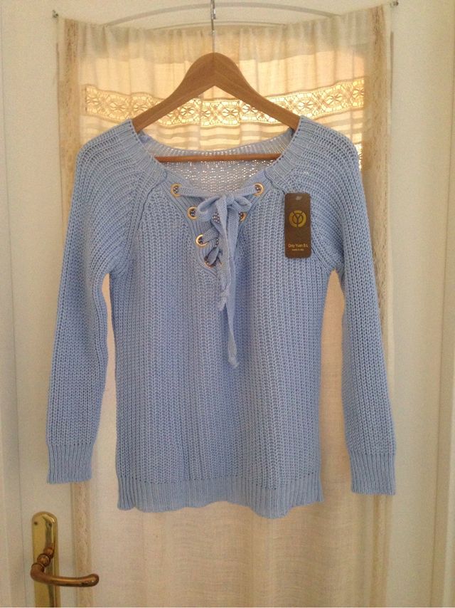 Jersey azul cielo lace up