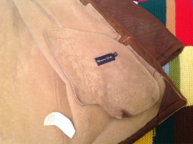 834 Cazadora cuero forrada borreguillo