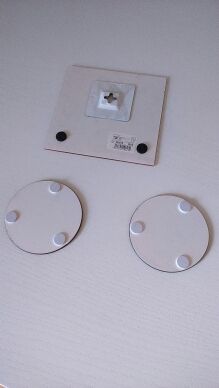 Salvamantel y dos posavasos de cristal