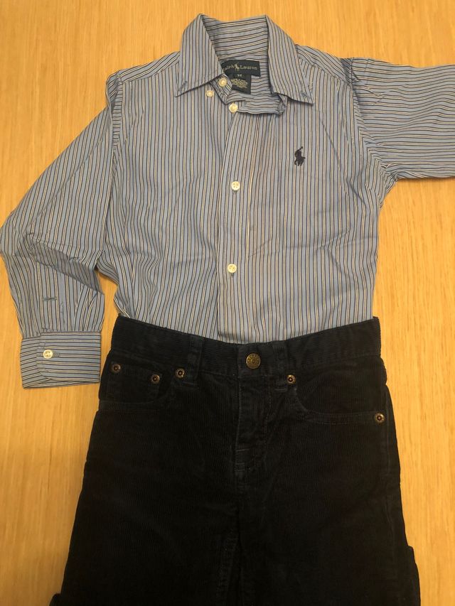 Pantalón y camisa niño Ralph Lauren talla 3-4.