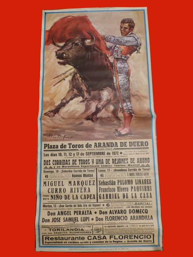 CARTEL PZA. TOROS ARANDA DE DUERO 1972