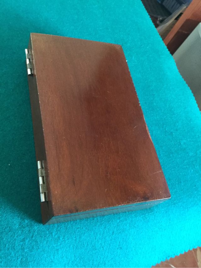 Caja antigua madera caoba, antigüedad.