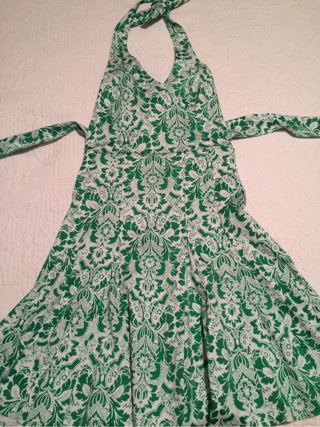 Vestido verde y blanco